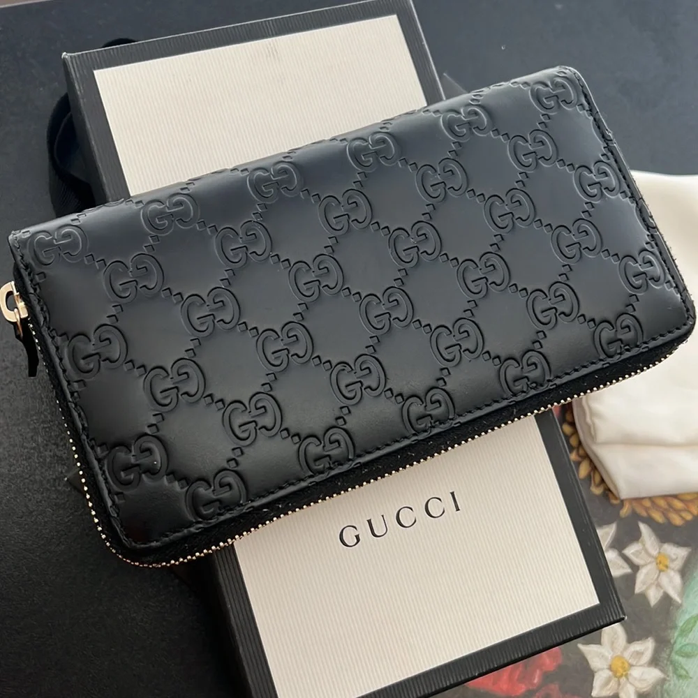🖤🖤Gucci GG Guccissima Bow Zip Wallet - Picture 6 of 17